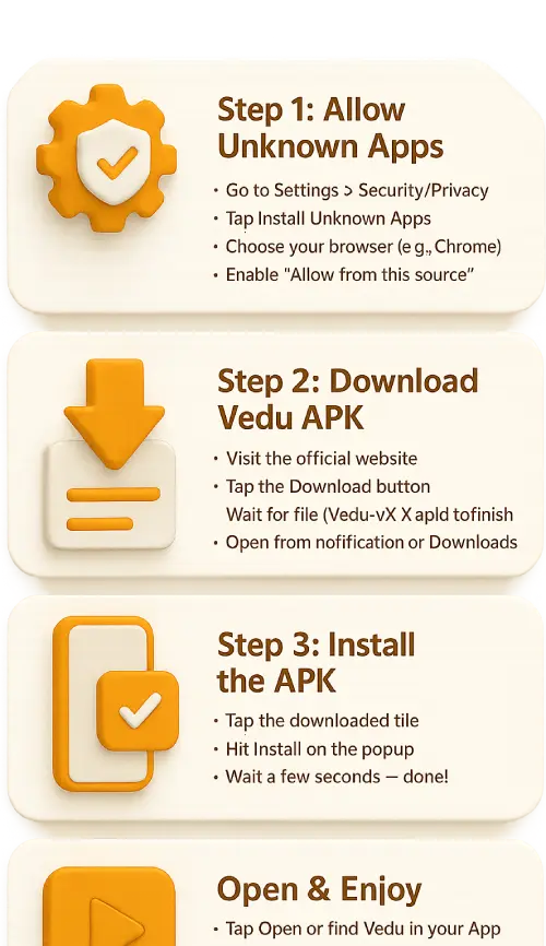 Vedu APK 2025: Free V1.0.13 for HD Movies & Live TV 29 How to Download and Install Vedu APK
